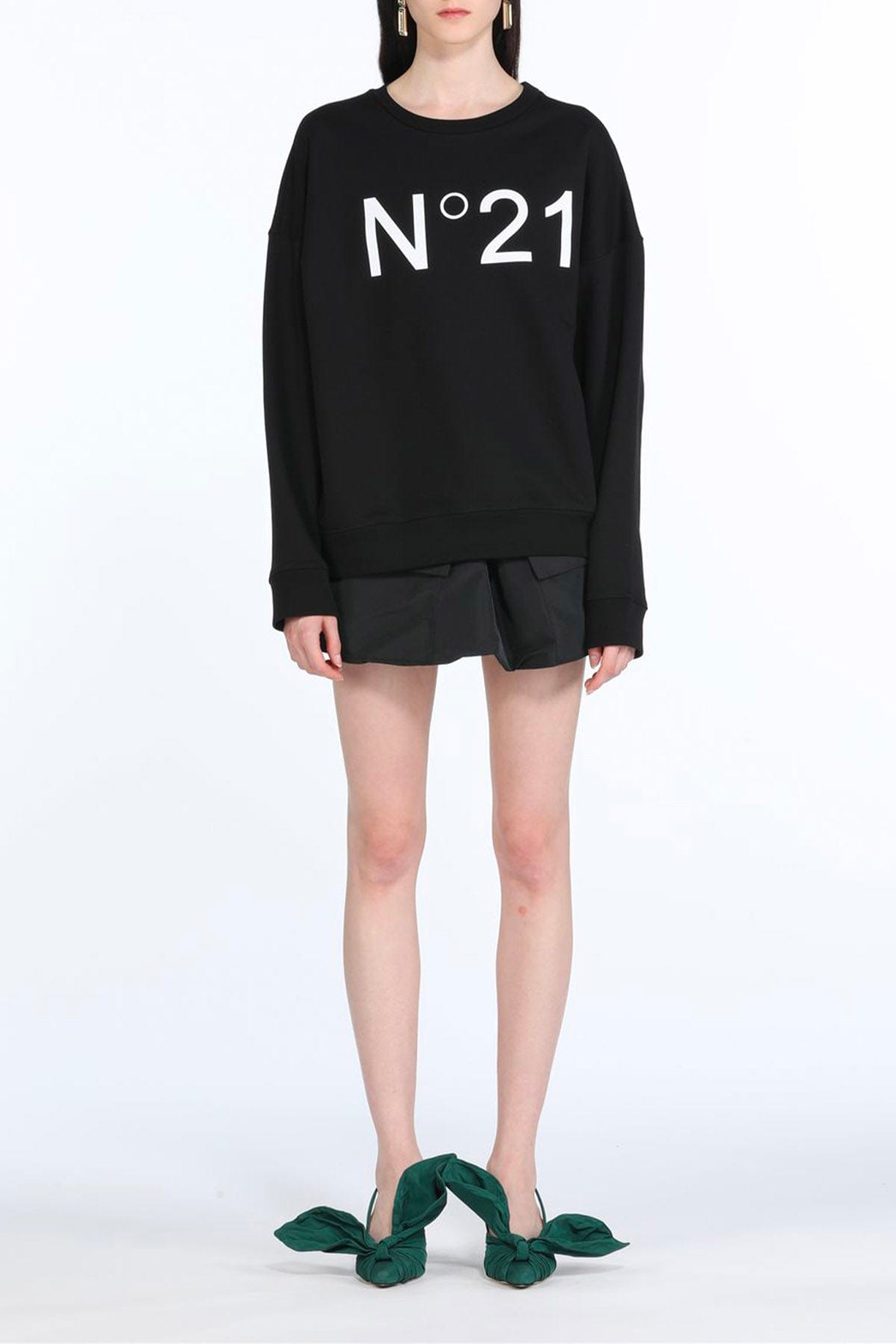 N21 FELPA  NERO / 36 Felpa nera donna N21 E032 6329