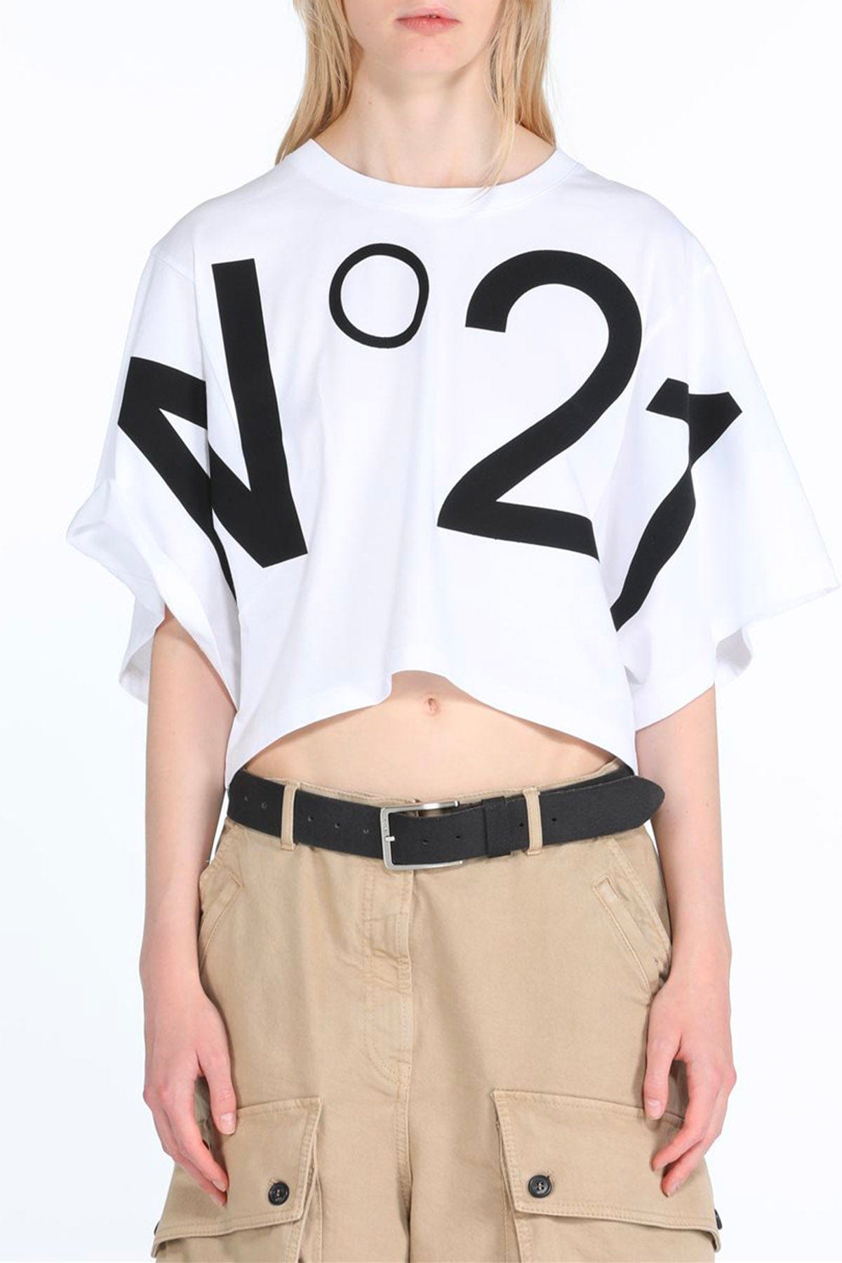 N21 T'SHIRT  BIANCO OTTICO / XXS Maglia over N21 con logo F101 6328