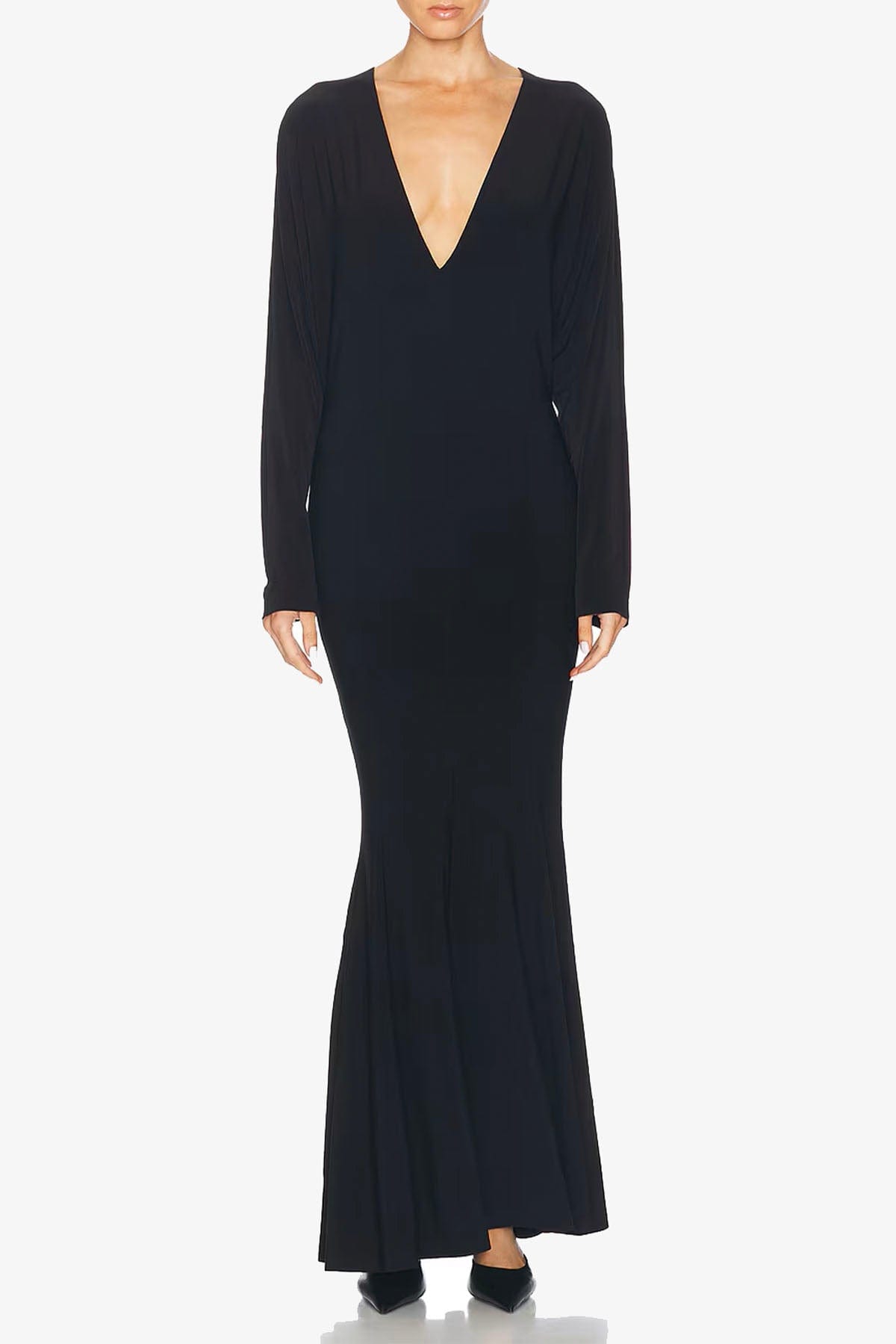 NORMA KAMALI ABITO  Dolman V Neck Fishtail Gown