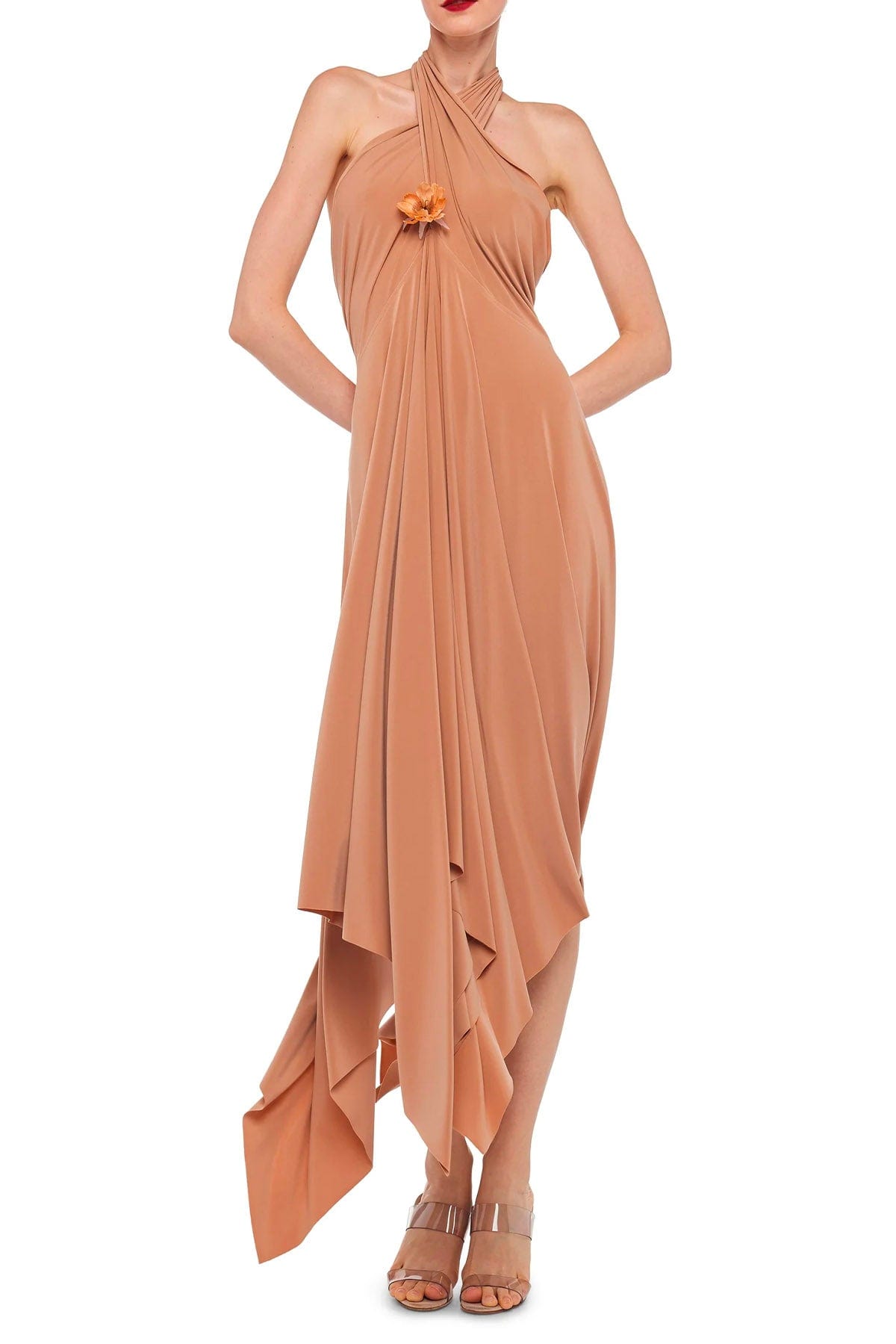 NORMA KAMALI ABITO  Norma Kamali Convertible Midcalf Dress Cappuccino