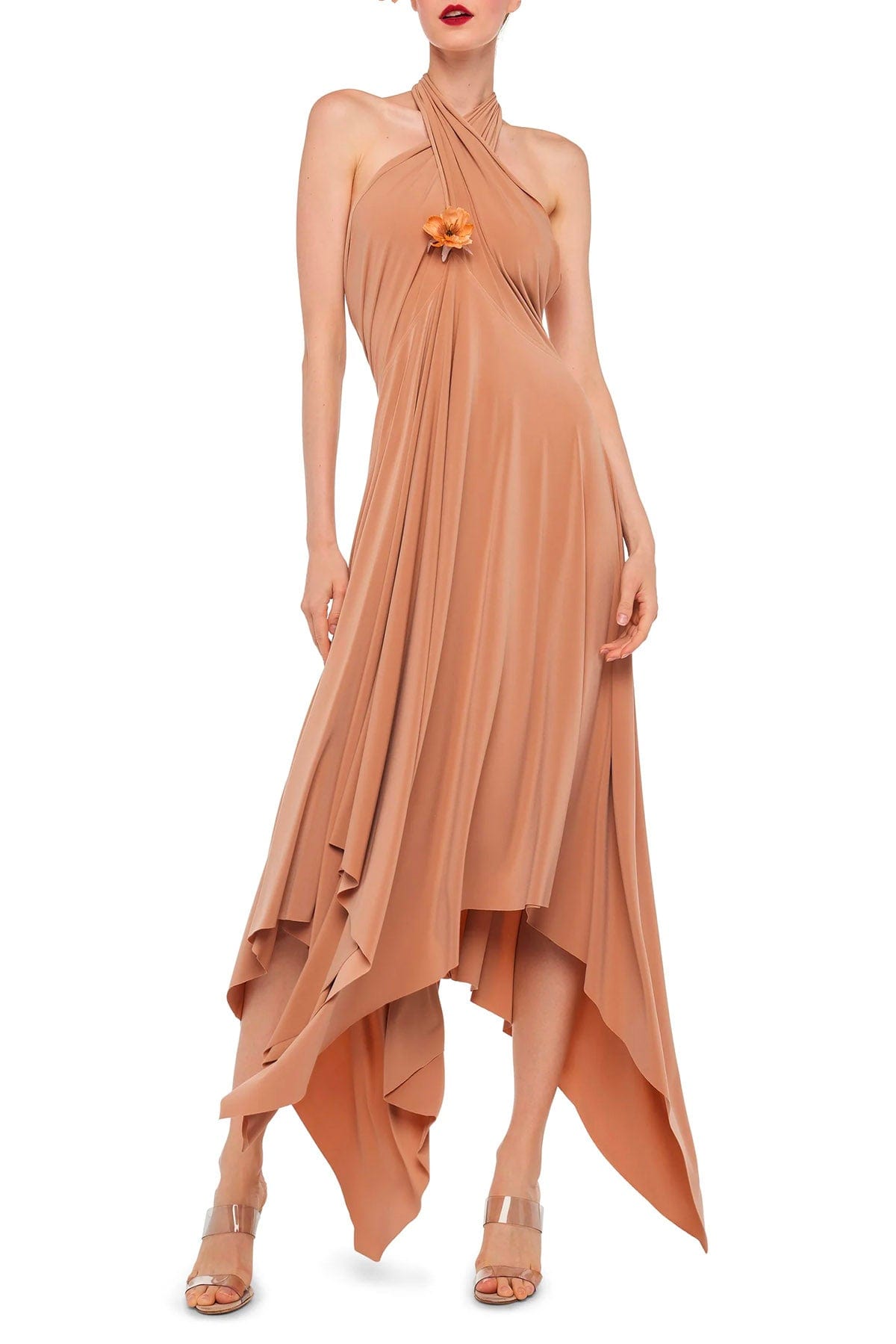 NORMA KAMALI ABITO  Norma Kamali Convertible Midcalf Dress Cappuccino