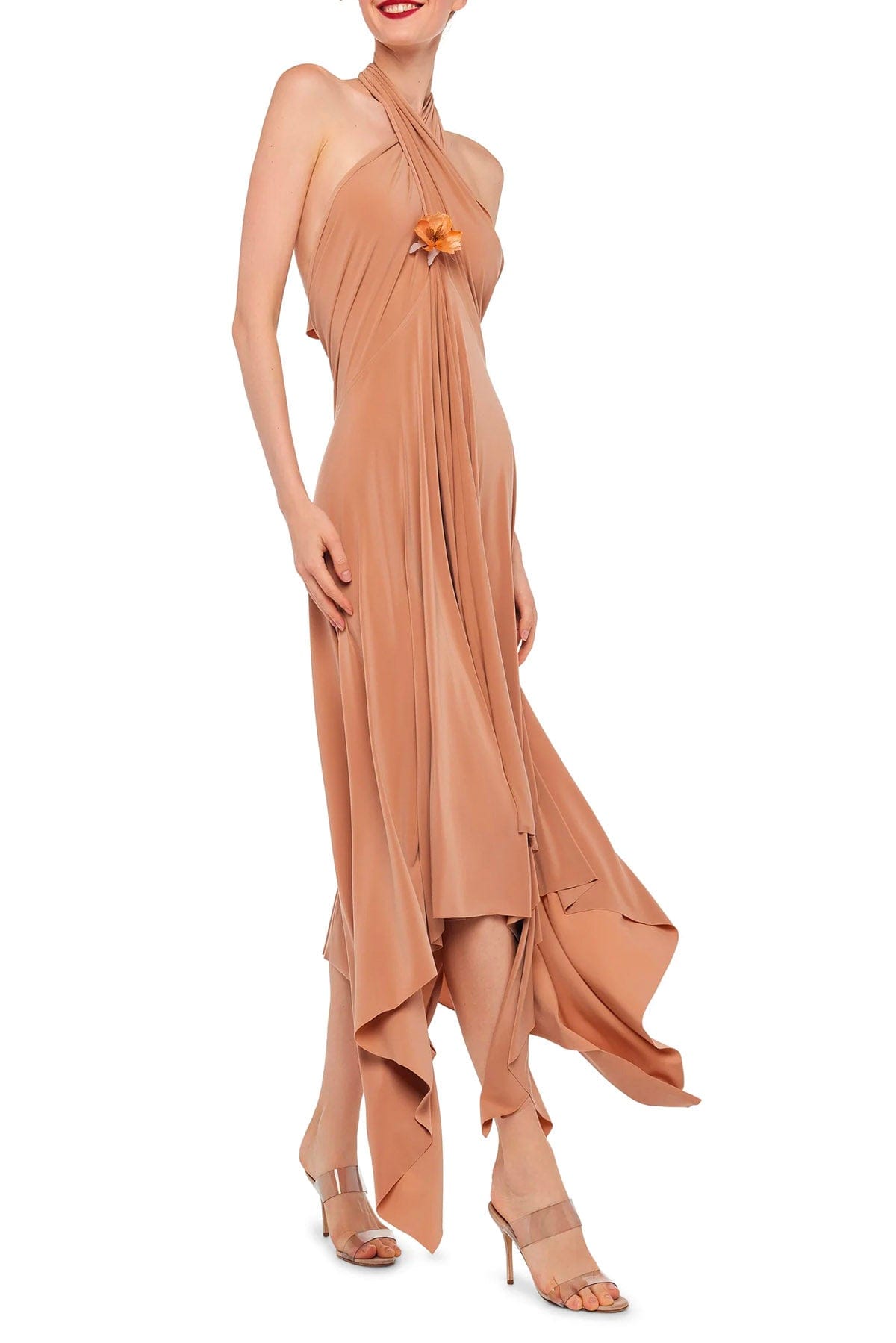 NORMA KAMALI ABITO  Norma Kamali Convertible Midcalf Dress Cappuccino