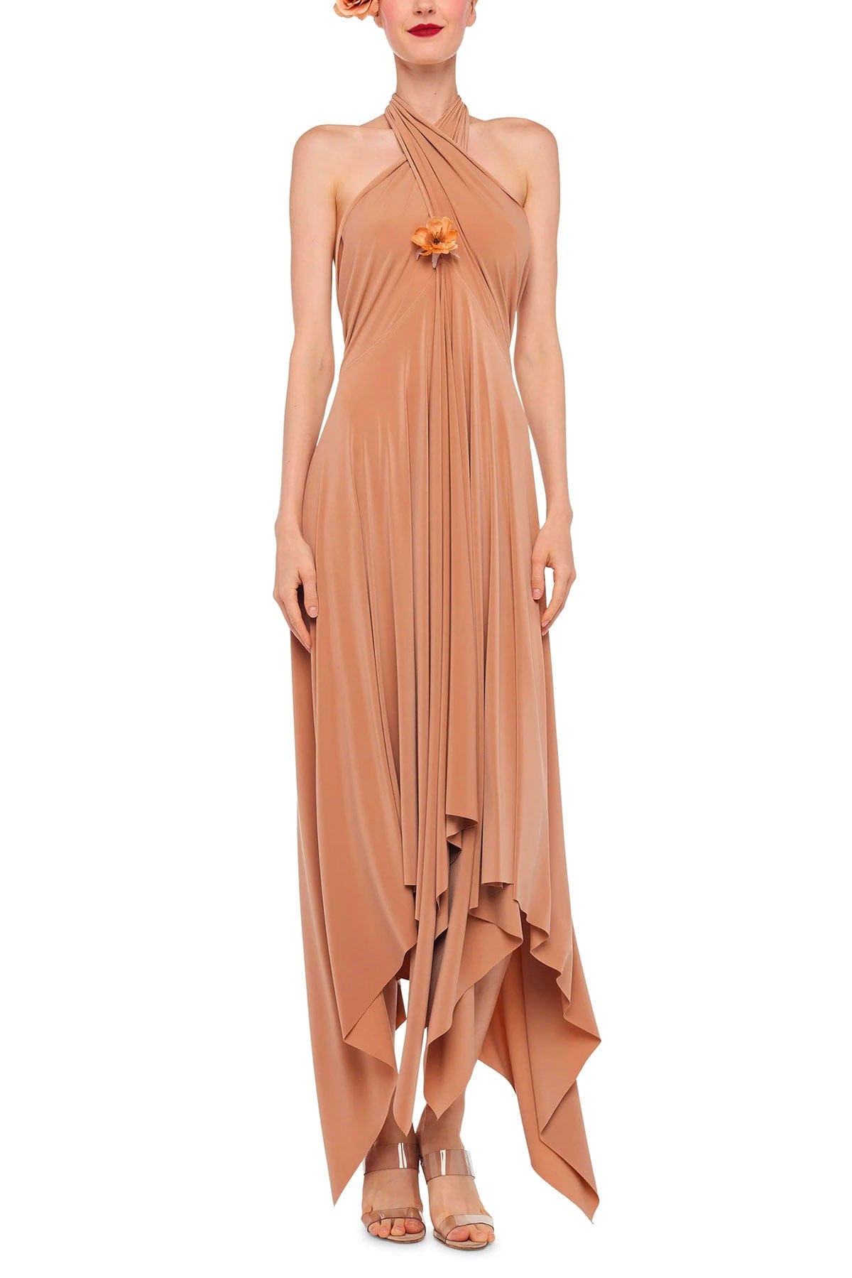 NORMA KAMALI ABITO  Norma Kamali Convertible Midcalf Dress Cappuccino