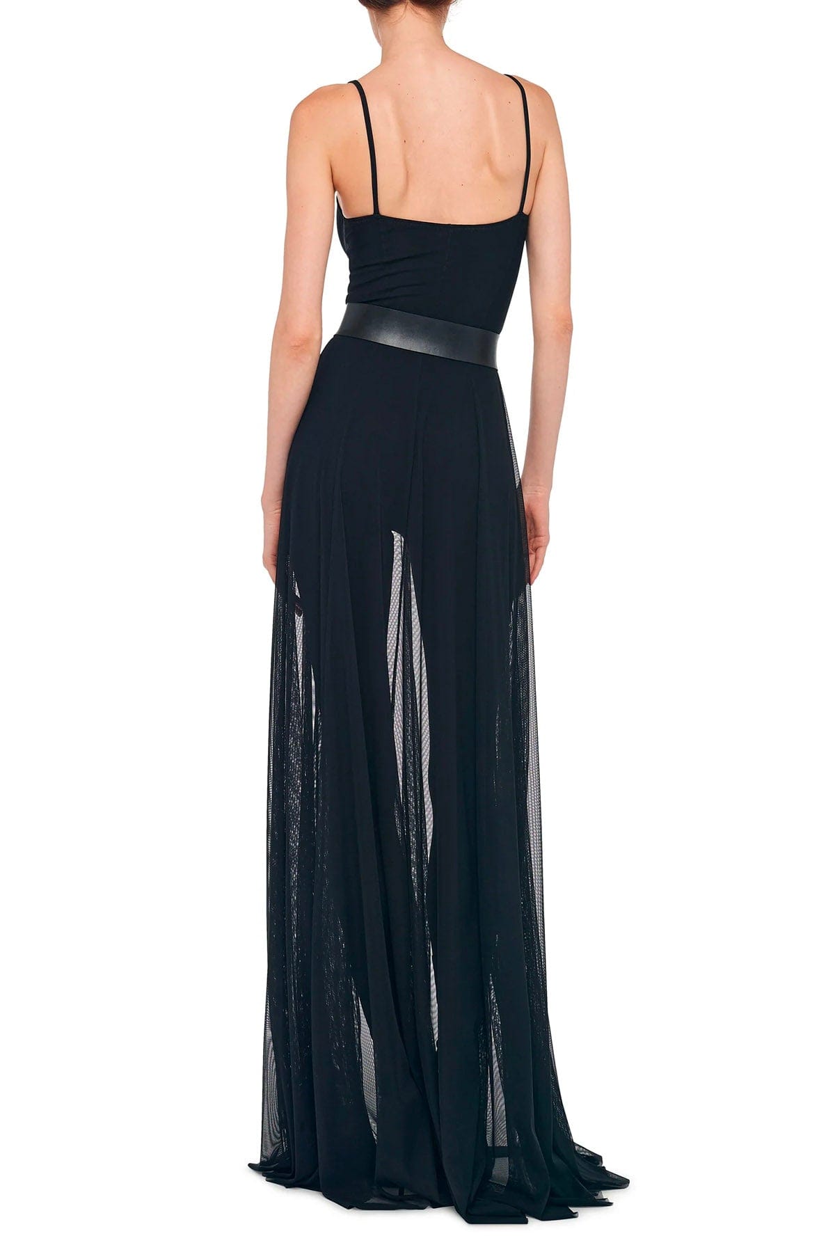 NORMA KAMALI ABITO  Norma Kamali Underwire Midcalf Dress W/ Bodysuit Black And Nude