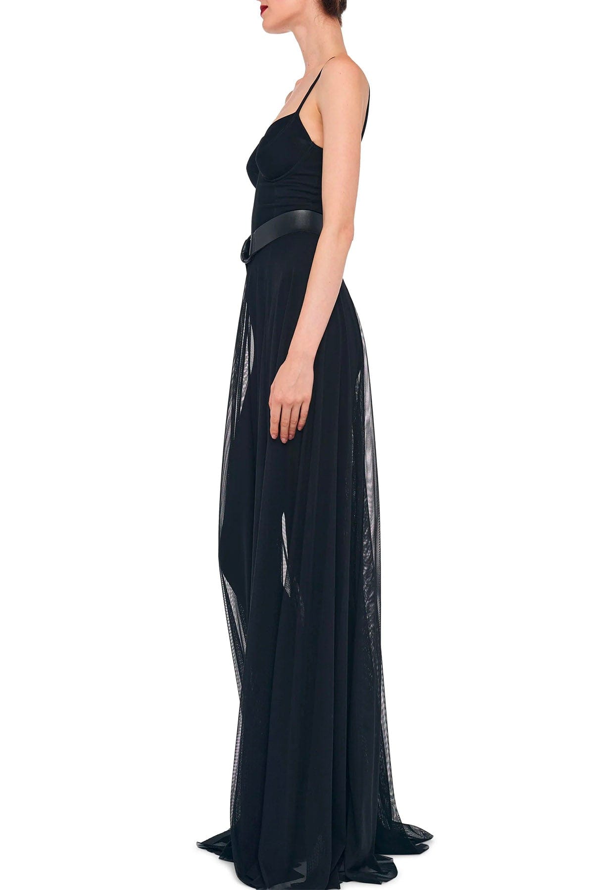 NORMA KAMALI ABITO  Norma Kamali Underwire Midcalf Dress W/ Bodysuit Black And Nude