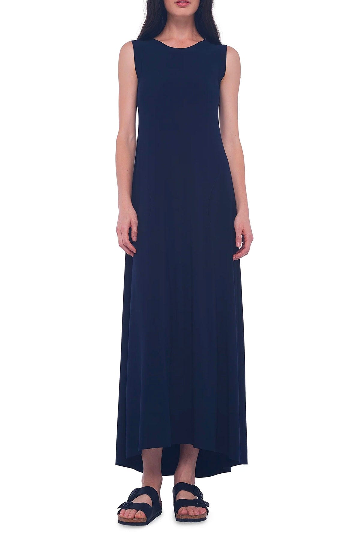 NORMA KAMALI PANTALONE LUNGO  BLU NOTTE / XS Norma Kamali Sleeveless Long Swing Dress Midnight Blue
