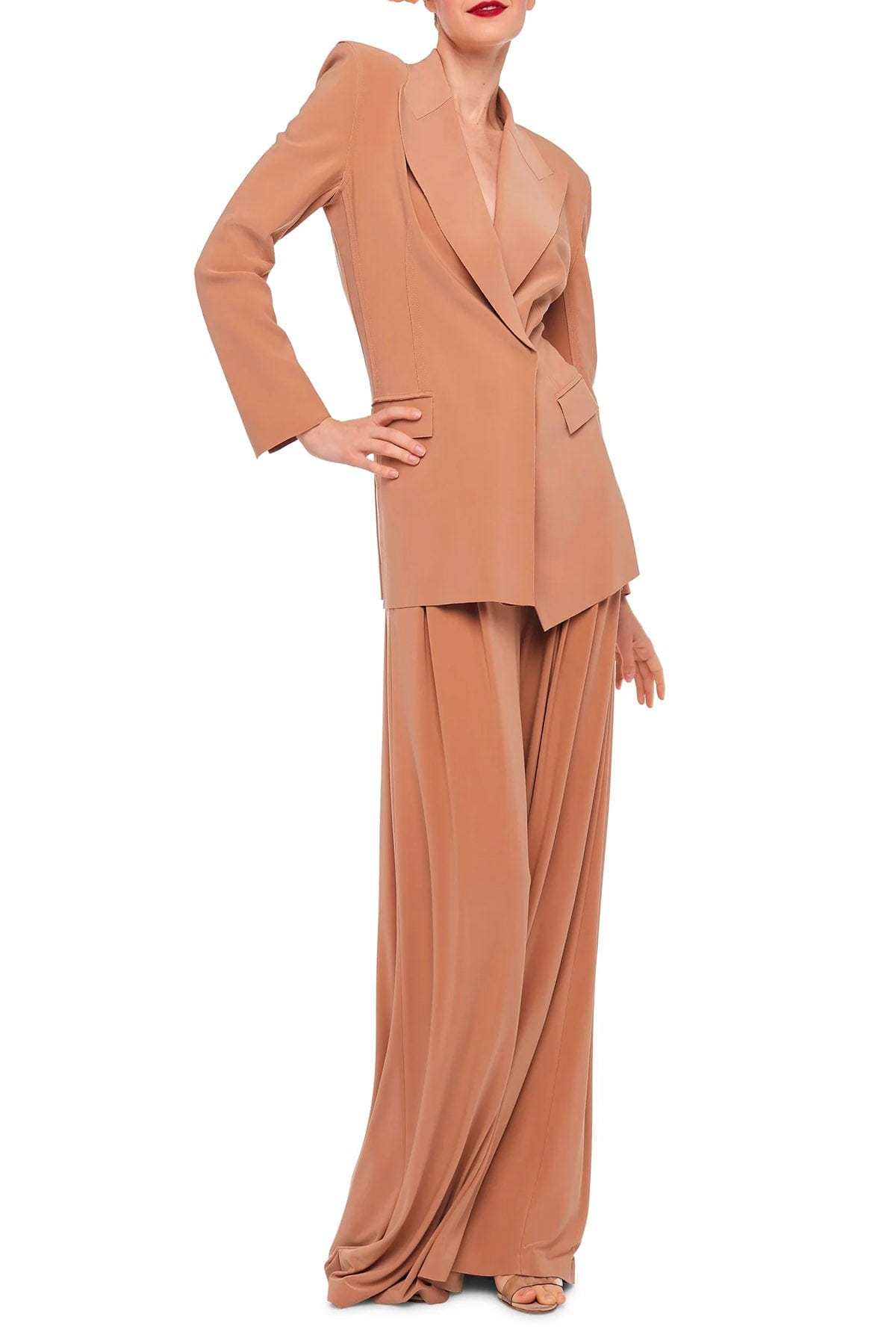 NORMA KAMALI PANTALONE LUNGO  Norma Kamali Mens Pleat Pant Cappuccino