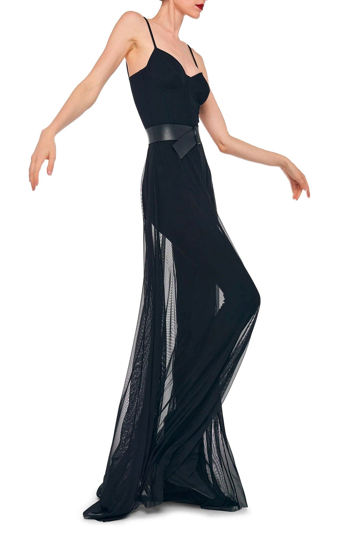 NORMA KAMALI TUTA SALOPETTE  NERO / XXS Norma Kamali Underwire Gown W/ Catsuit Black