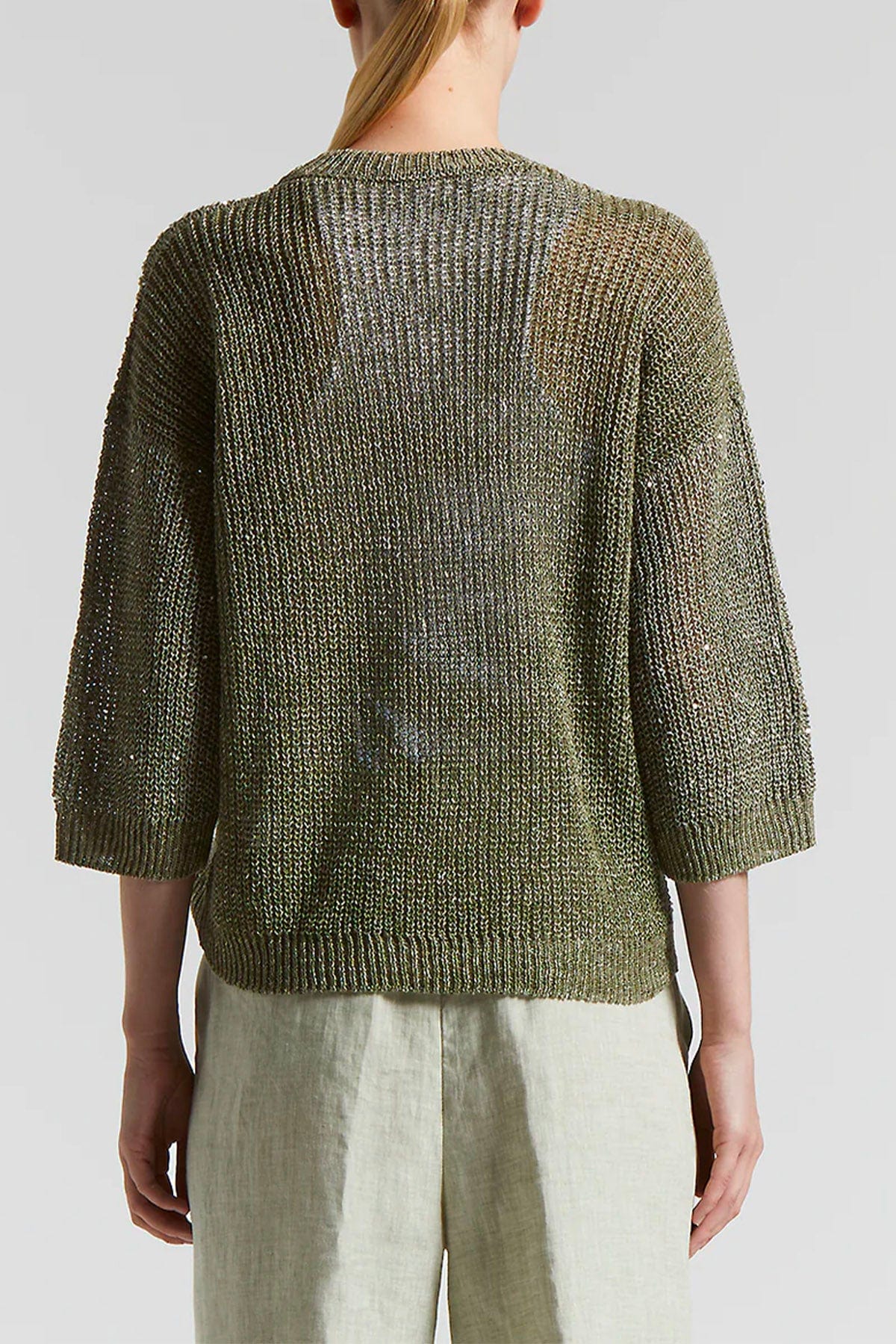 PESERICO MAGLIA-CANOTTIERA-TOP  Maglia in tricot donna filato di lino con paillettes Peserico