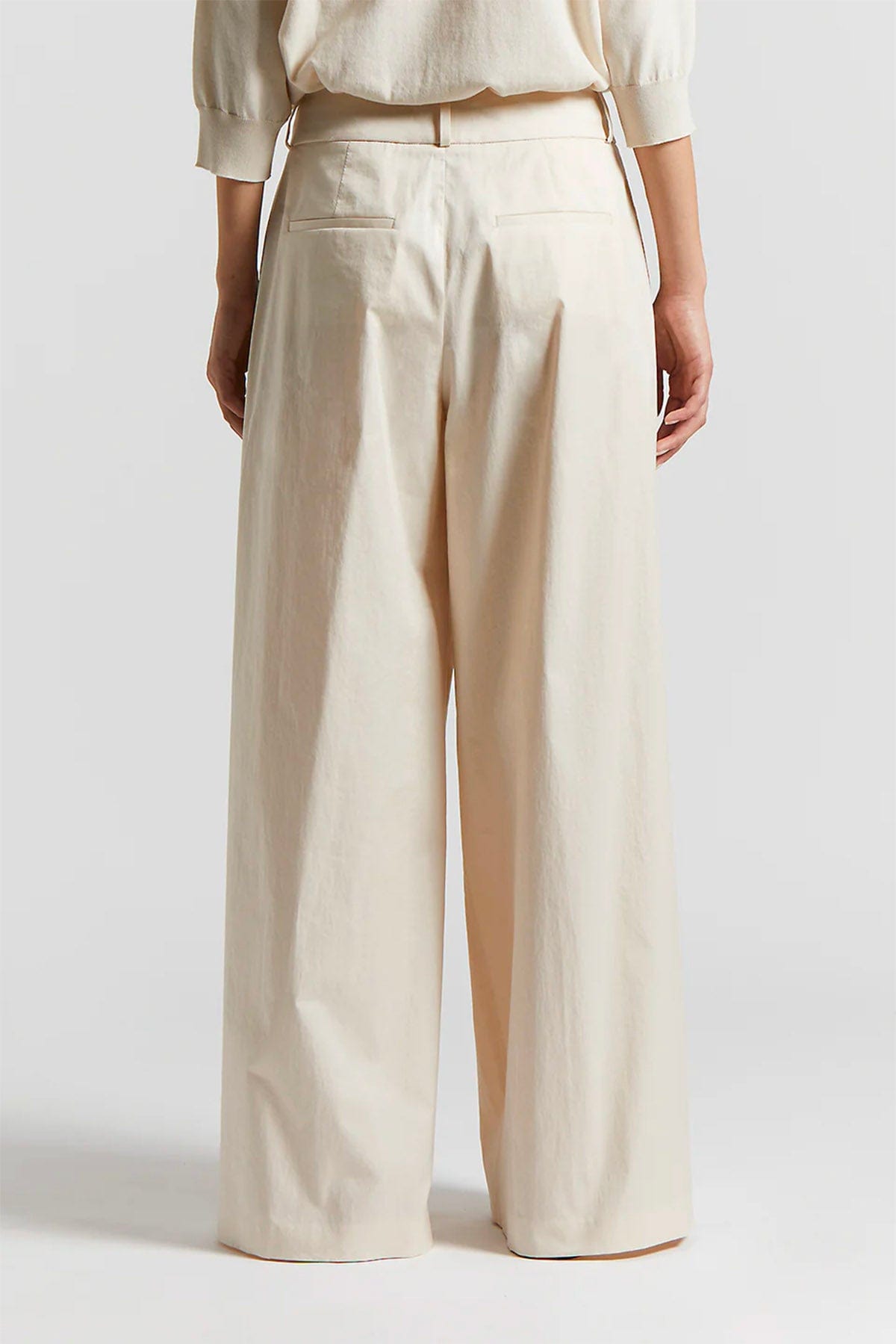 PESERICO PANTALONE LUNGO  Pantalone donna raso leggero di cotone stretch mano vela Peserico