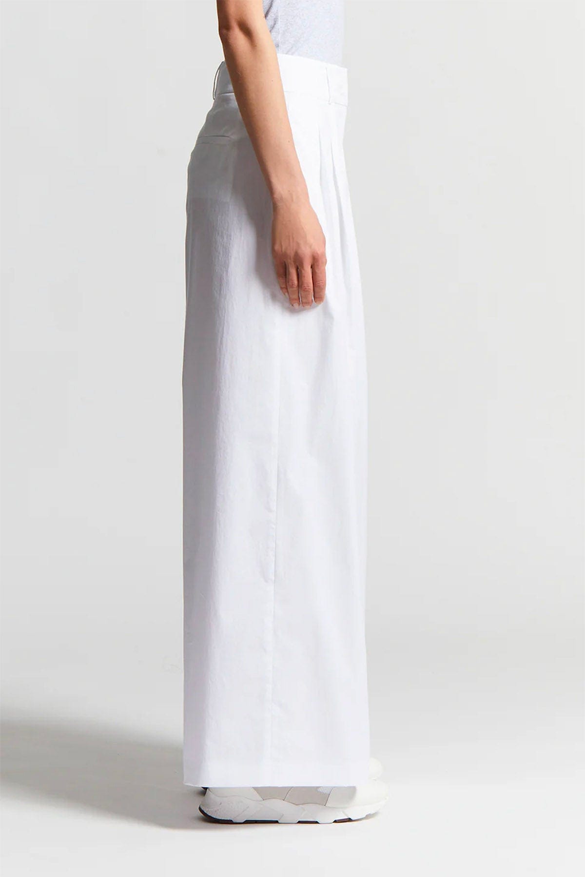 PESERICO PANTALONE LUNGO  Pantalone donna raso leggero di cotone stretch mano vela Peserico