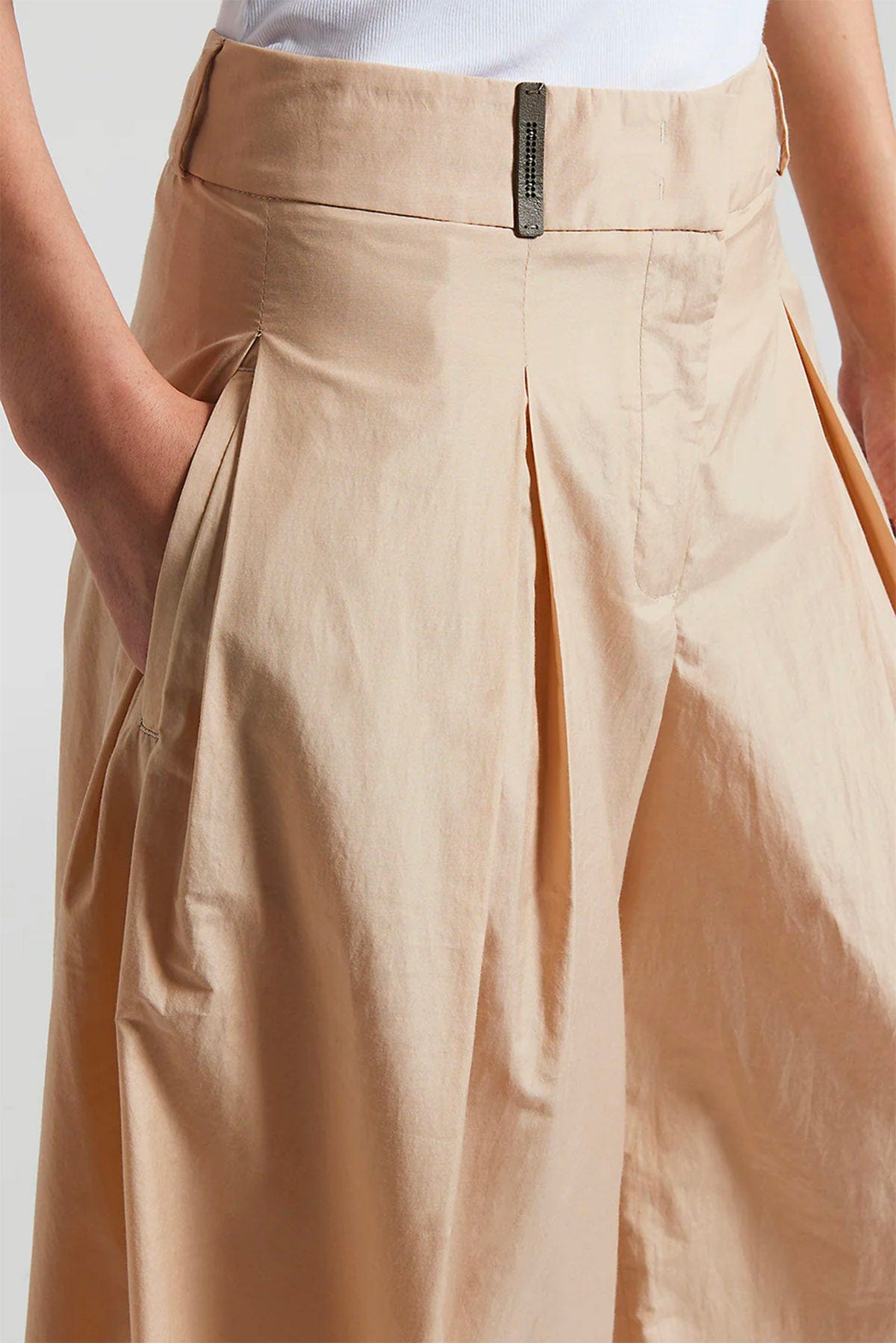PESERICO PANTALONE LUNGO  Pantalone svasato donna popeline in misto cotone mano vela Peserico