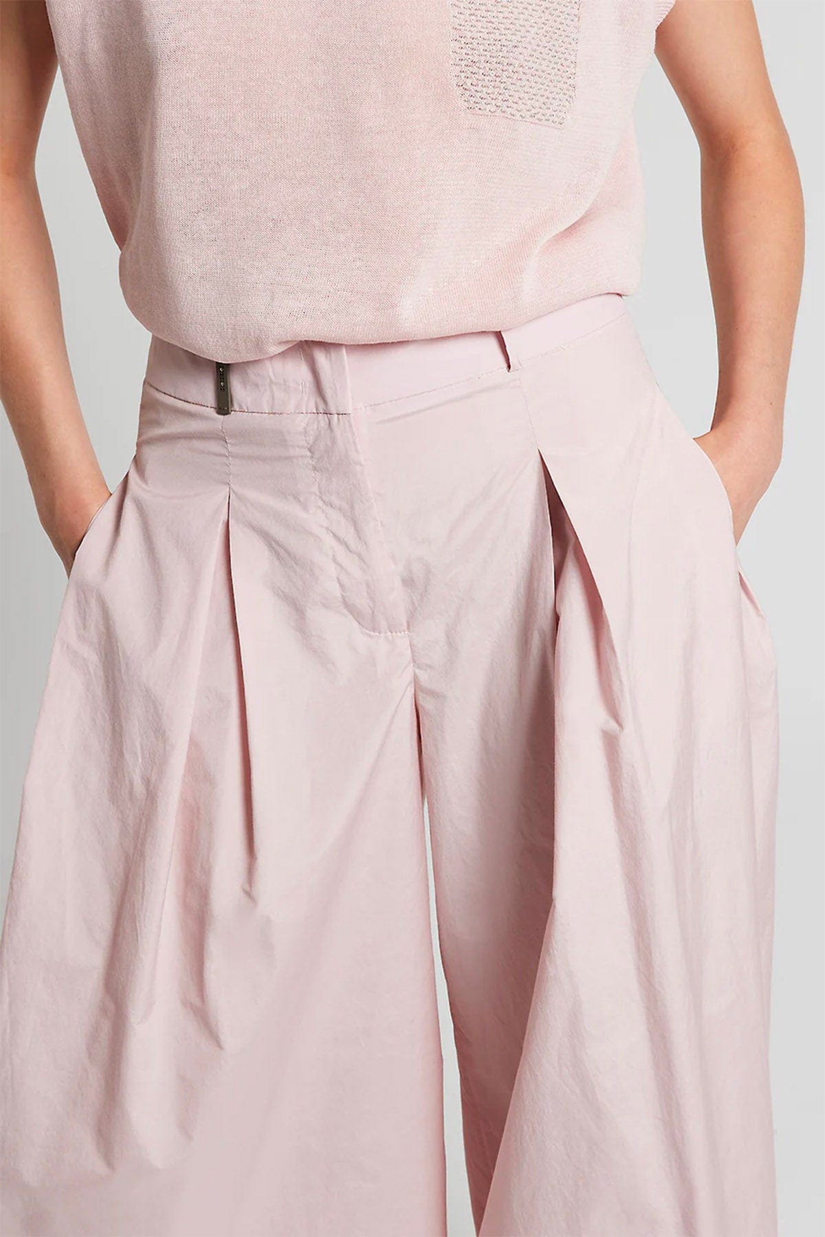 PESERICO PANTALONE LUNGO  Pantalone svasato donna popeline in misto cotone mano vela Peserico