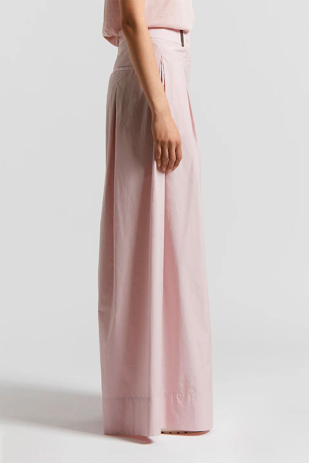 PESERICO PANTALONE LUNGO  Pantalone svasato donna popeline in misto cotone mano vela Peserico