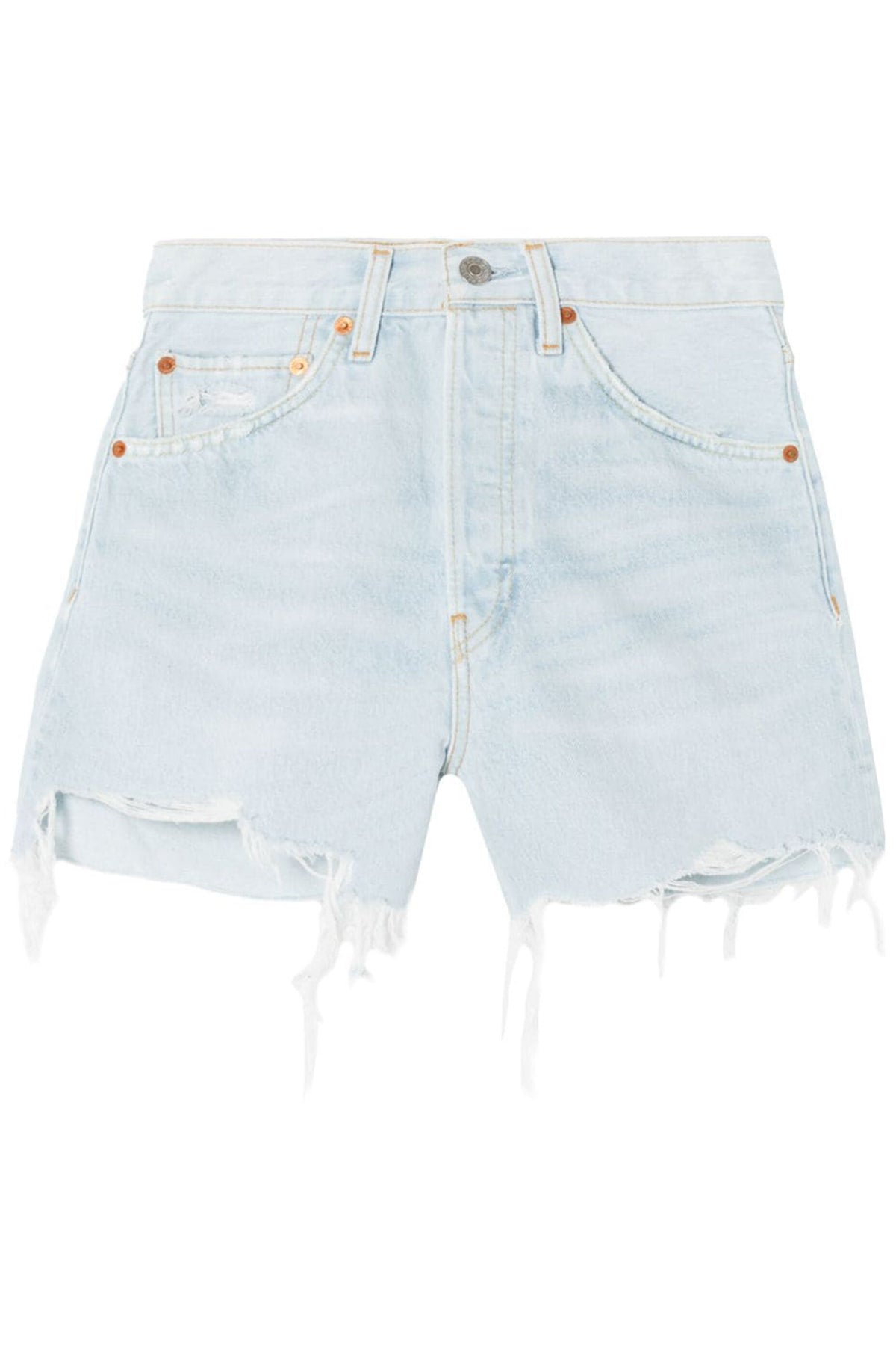 RE/DONE PANTALONE IN DENIM  JEANS CHIARO / 23 Shorts Bianchi Donna Re/Done