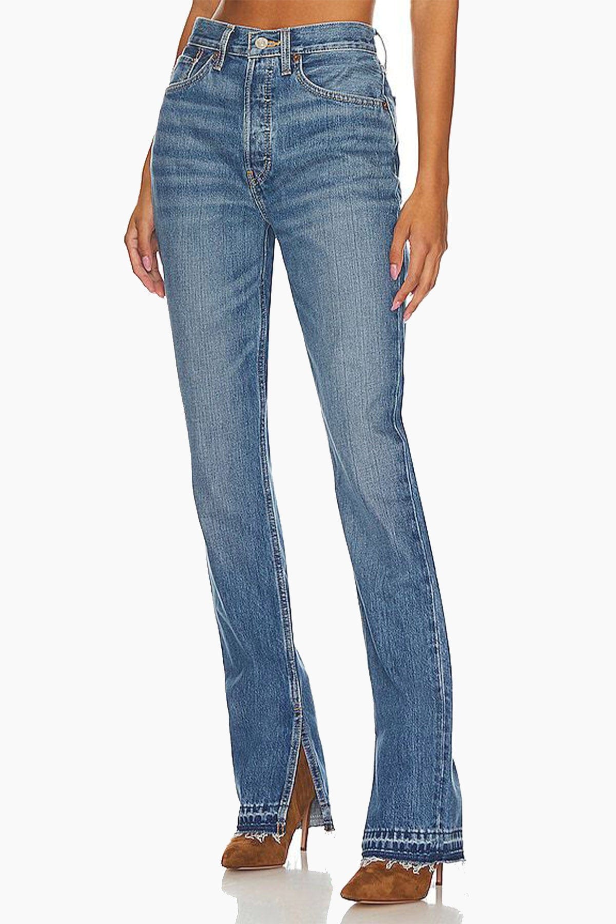 RE/DONE PANTALONE IN DENIM  Jeans Donna Re/Done 70s High Rise Skinny Boot