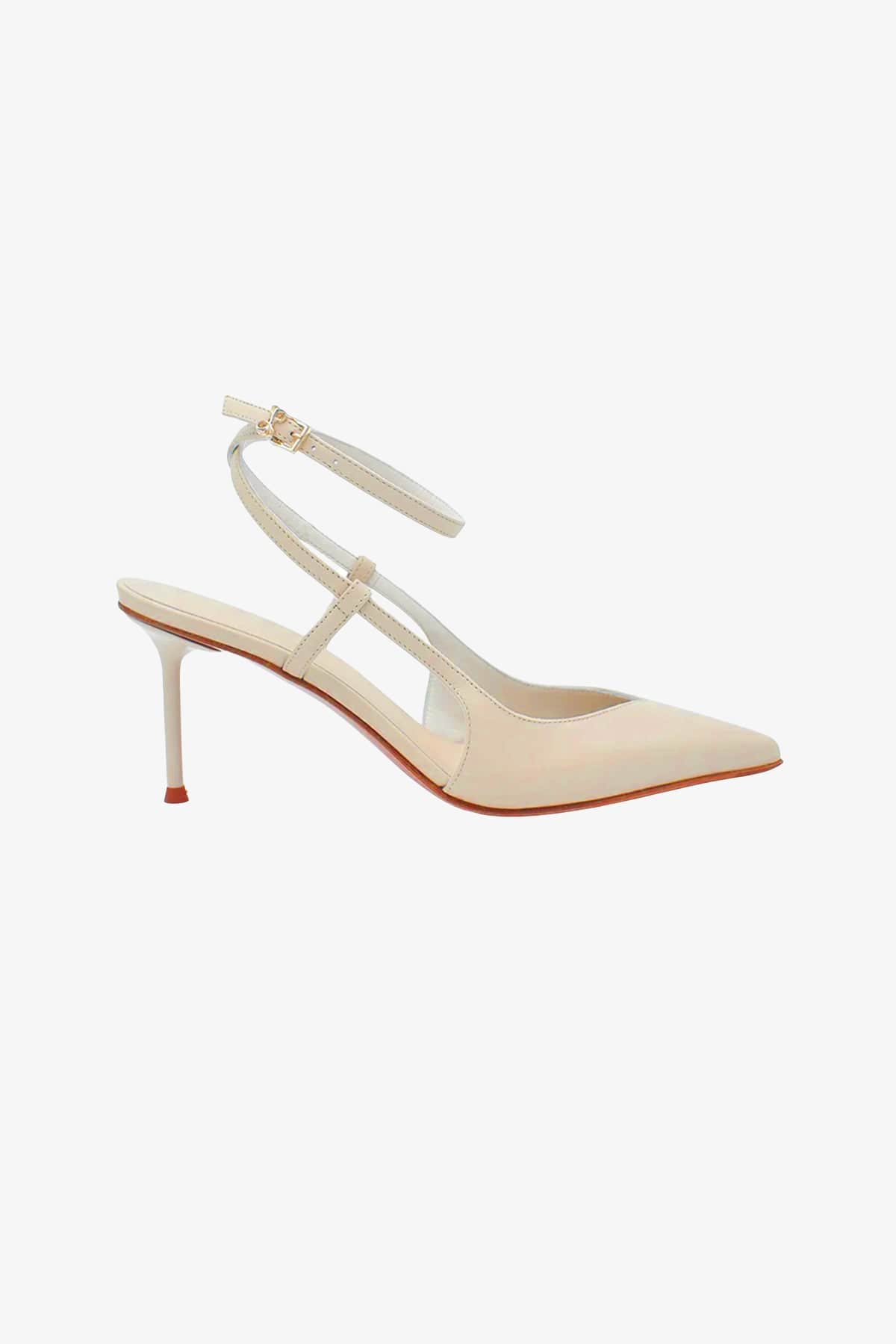 SERGIO LEVANTESI CALZATURE  AVORIO / 35 Slingback avorio in pelle Sergio Levantesi Ginny