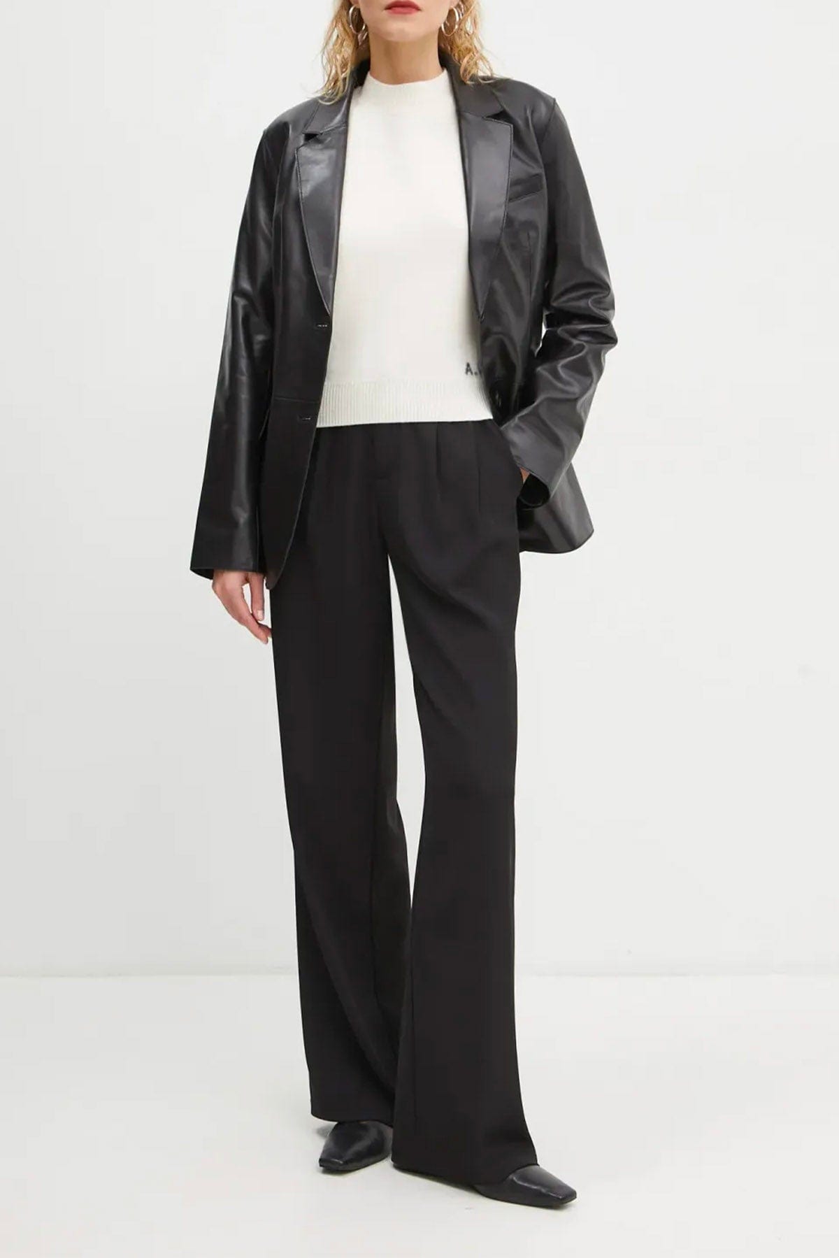 STAND STUDIO GIACCA  NERO / 32 Blazer in pelle nera donna Stand Studio Mina