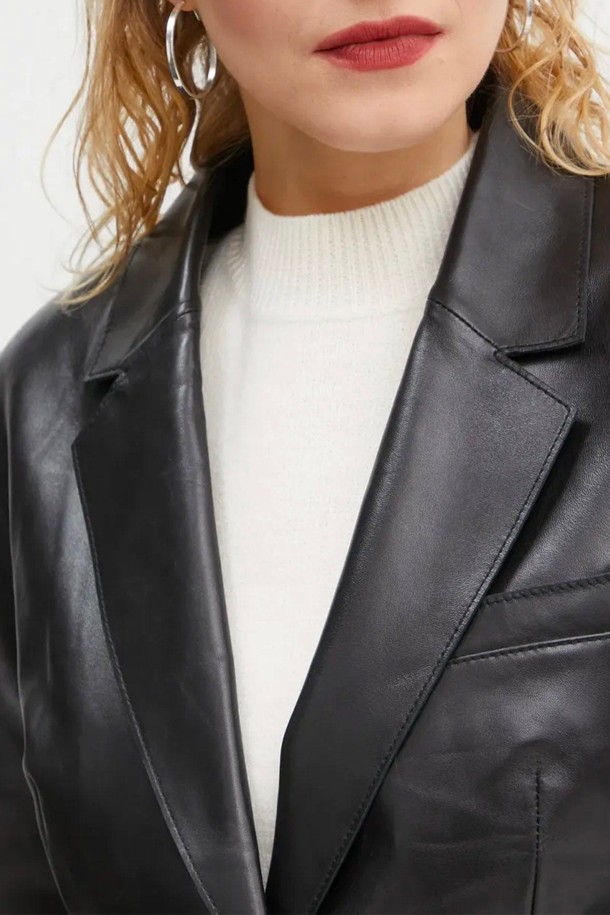 STAND STUDIO GIACCA  Blazer in pelle nera donna Stand Studio Mina