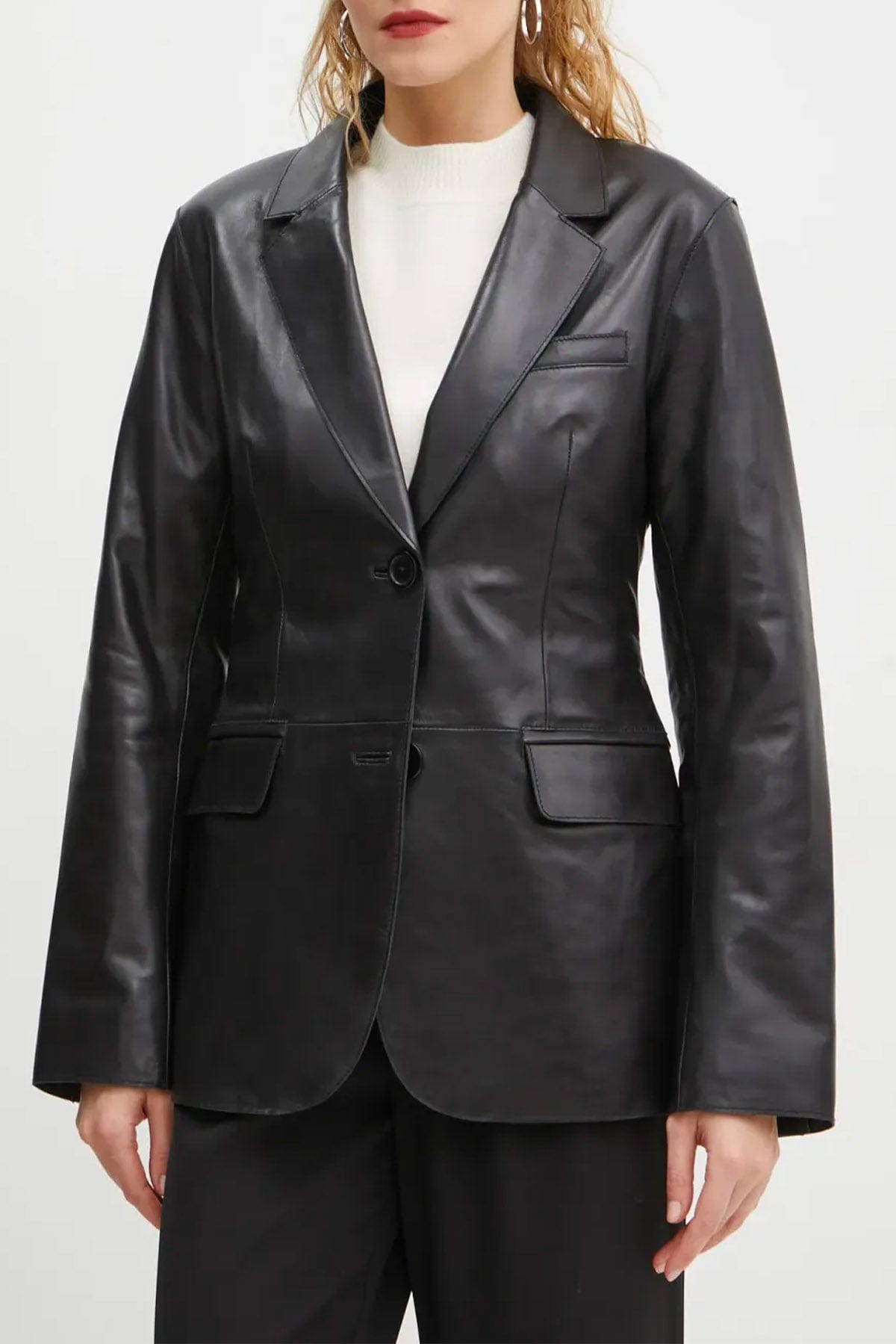 STAND STUDIO GIACCA  NERO / 32 Blazer in pelle nera donna Stand Studio Mina