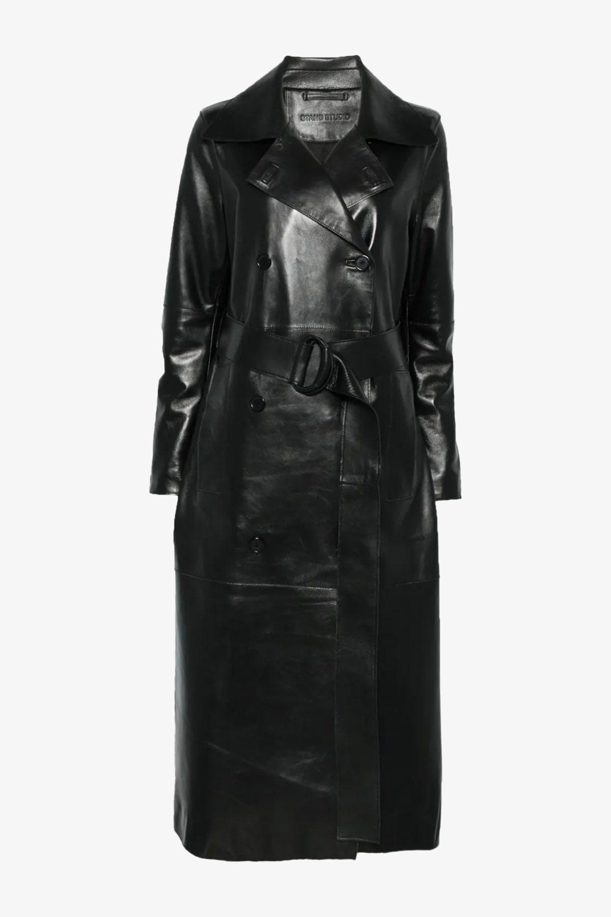 STAND STUDIO MANTELLO-MANTELLA  NERO / 32 Soprabito in pelle nera donna Stand Studio Paris