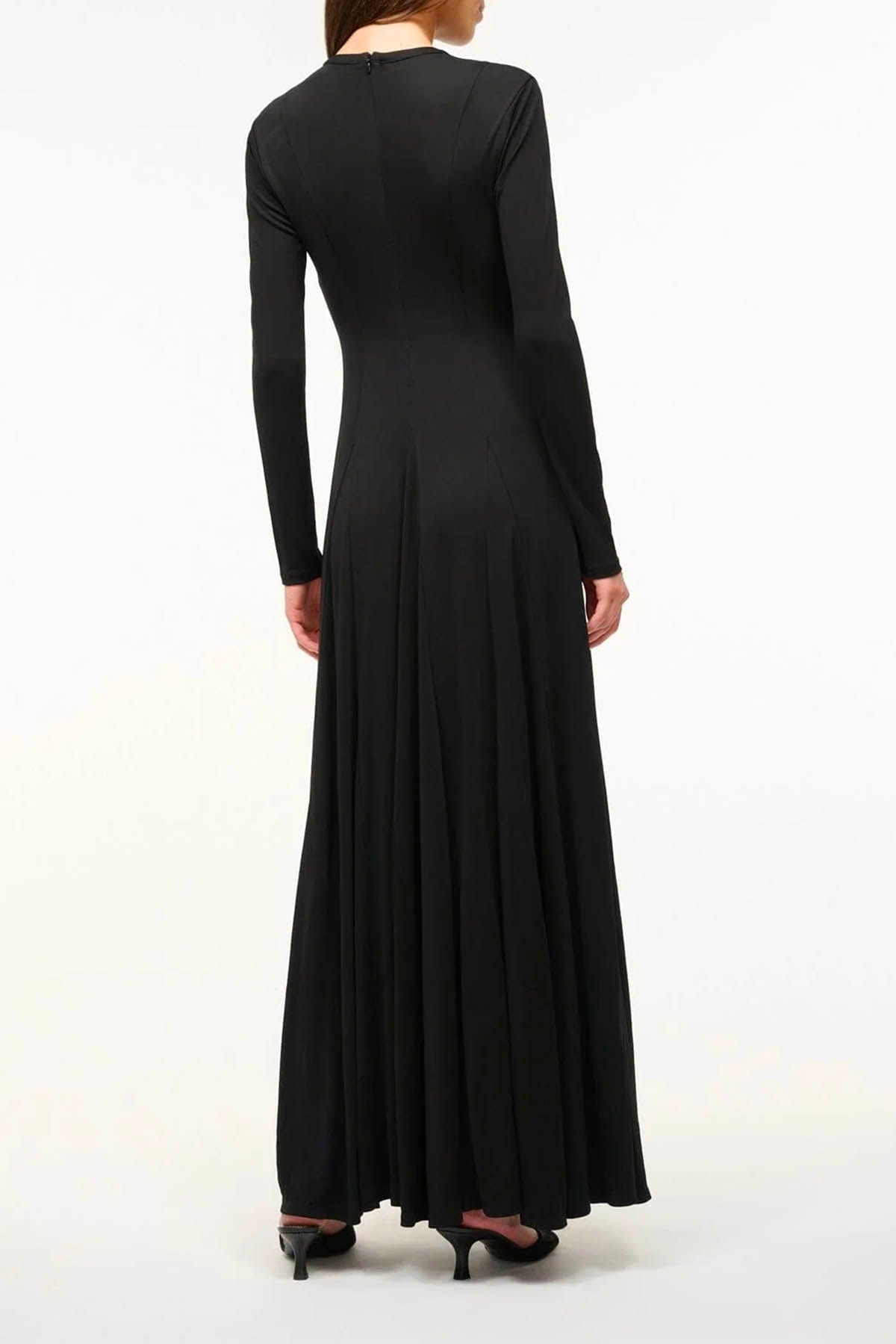 STAUD ABITO  Abito Lungo Elegante Amerie Nero Staud