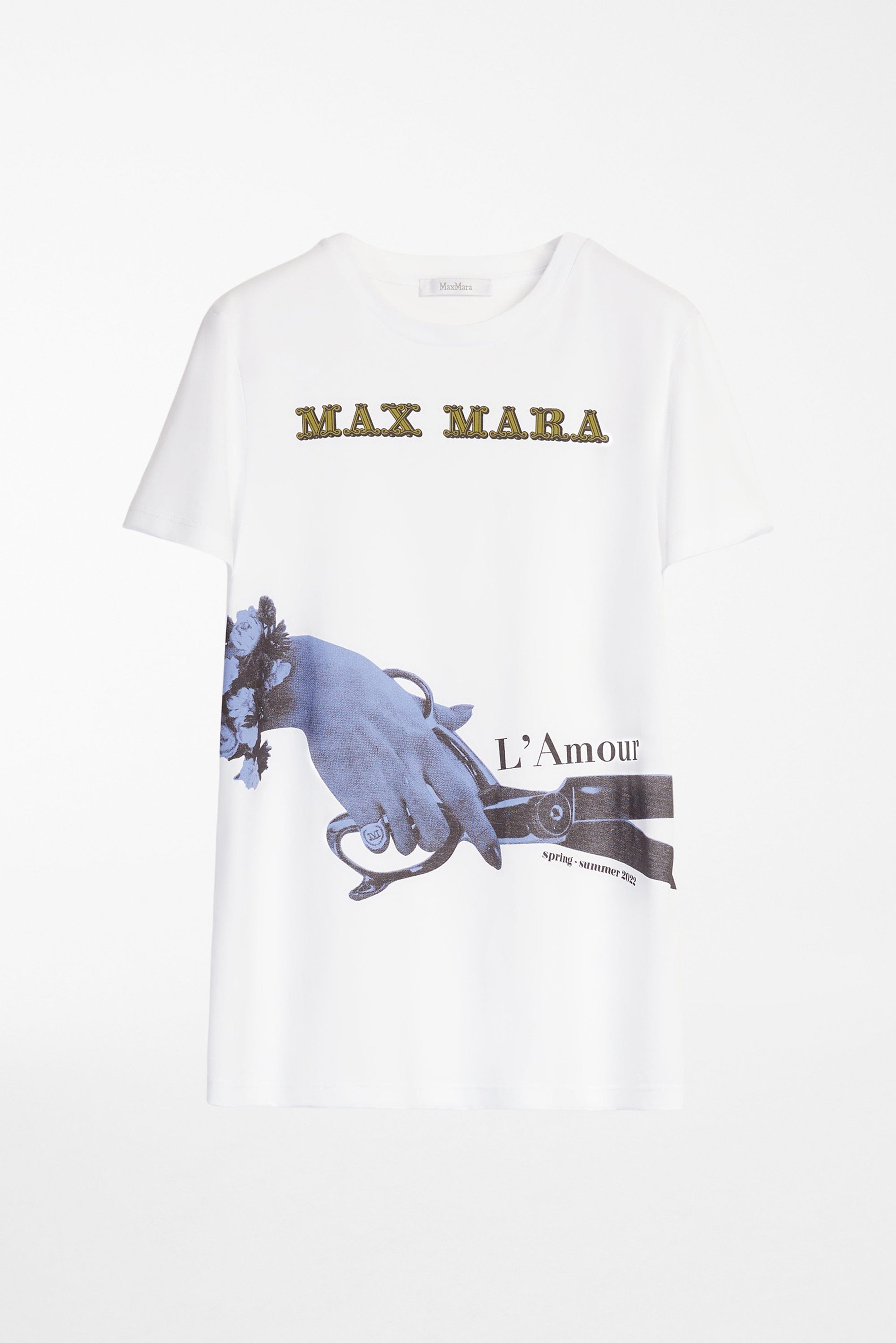 MAXMARA BODY/ TOP  BIANCO STAMPA / XS T-shirt in Cotone Fantasia Veggia Max Mara