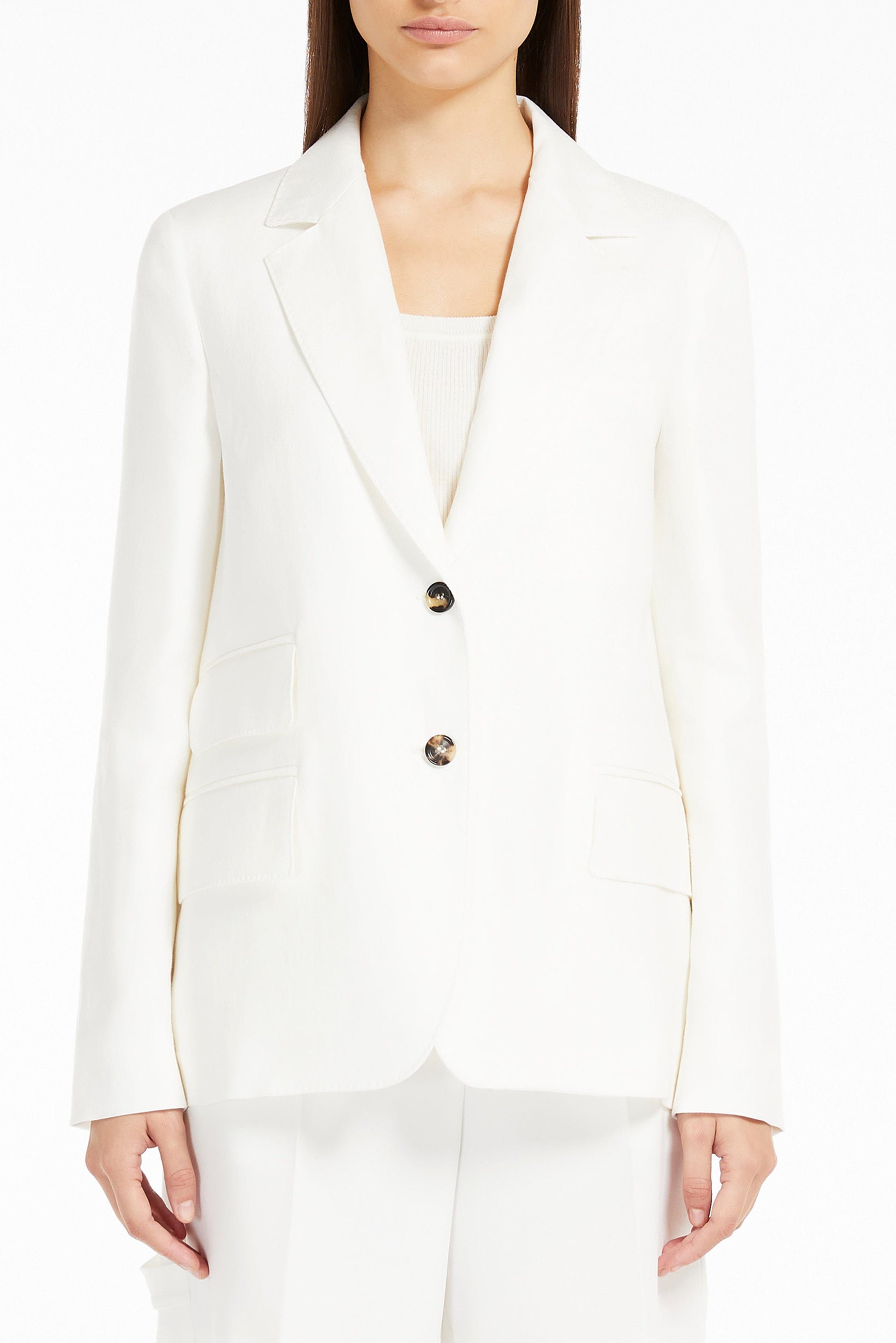 MAXMARA GIACCA  BIANCO SETA / 34 Blazer in Lino Bianco Max Mara Dimitri