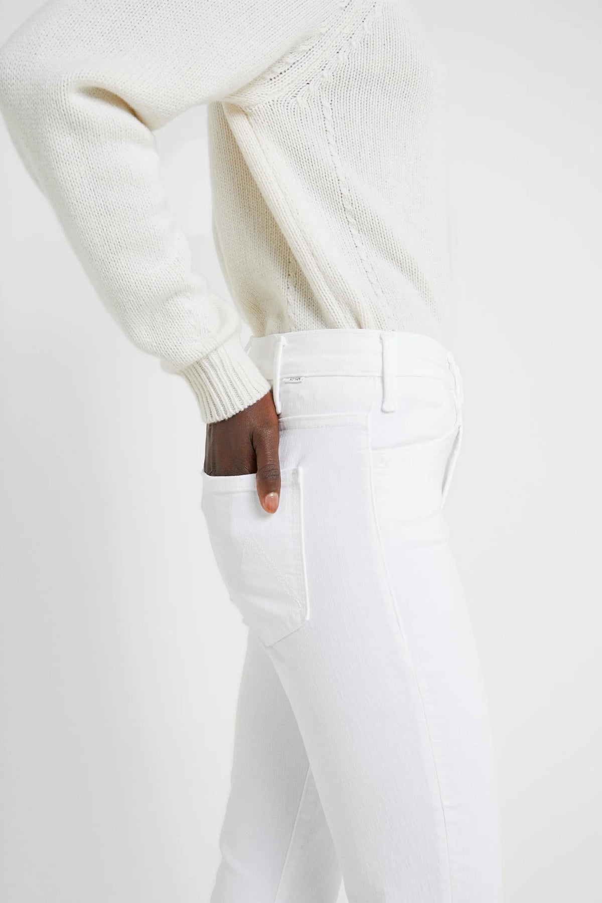 MOTHER PANTALONE IN DENIM  Jeans Bianco Donna Mother